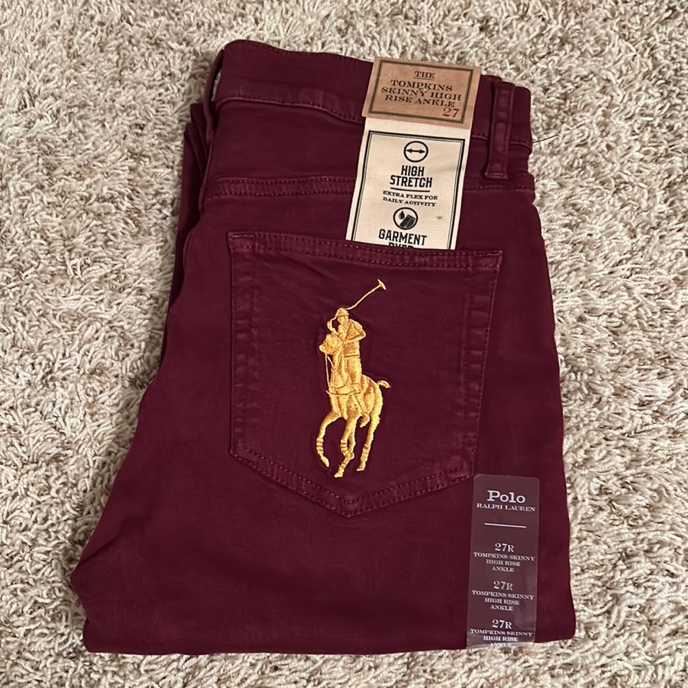 Polo Ralph Lauren - The Tompkins Skinny High Rise Ankle - Wine - Size 27